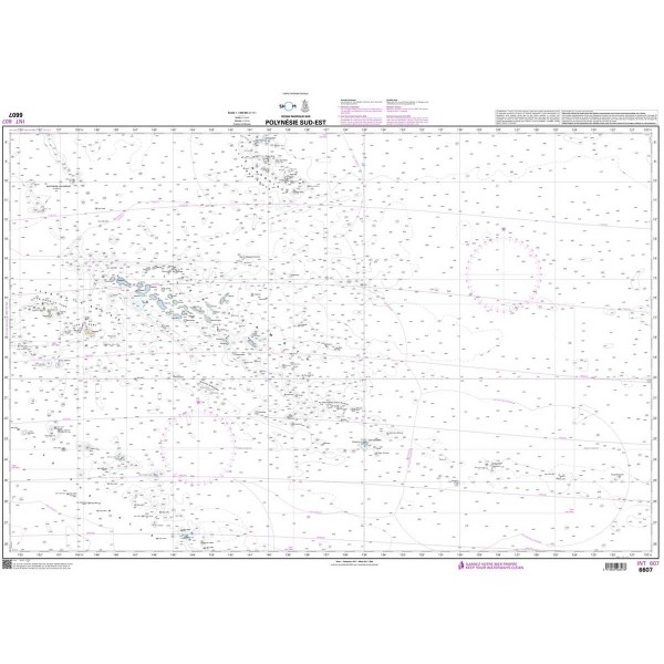 Carte marine pliée SHOM 6607L : Polynésie Sud-Est dépliée - N°3 - comptoirnautique.com