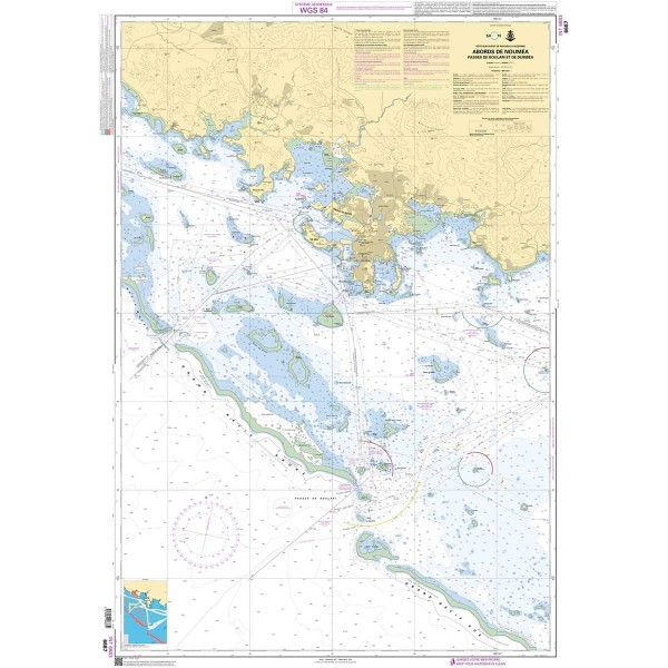 Carte marine pliée SHOM 6687L : Abords de Nouméa - Passes de Boulari et de Dumbéa dépliée - N°9 - comptoirnautique.com