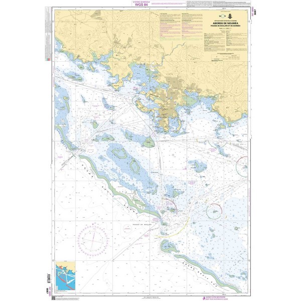 Carte marine pliée SHOM 6687L : Abords de Nouméa - Passes de Boulari et de Dumbéa dépliée - N°9 - comptoirnautique.com