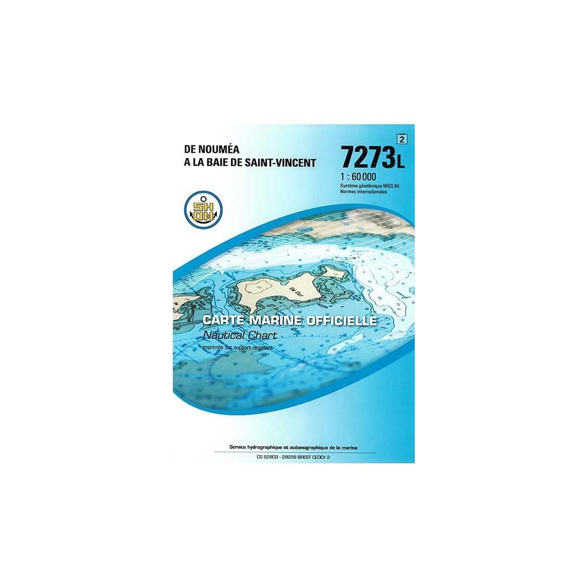 Carte marine pliée SHOM 7273L : De Nouméa à la Baie de Saint-Vincent - 1 : 60 000