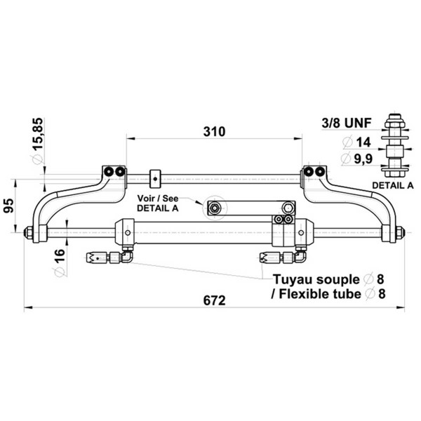 CILINDRO VHM 232 H + RACORES DE ACERO INOXIDABLE - N°2 - comptoirnautique.com