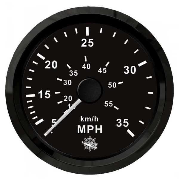 Pitot speedometer 0-35 MPH black/black - N°1 - comptoirnautique.com