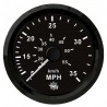 Pitot-Geschwindigkeitsanzeige 0-35 MPH schwarz/schwarz