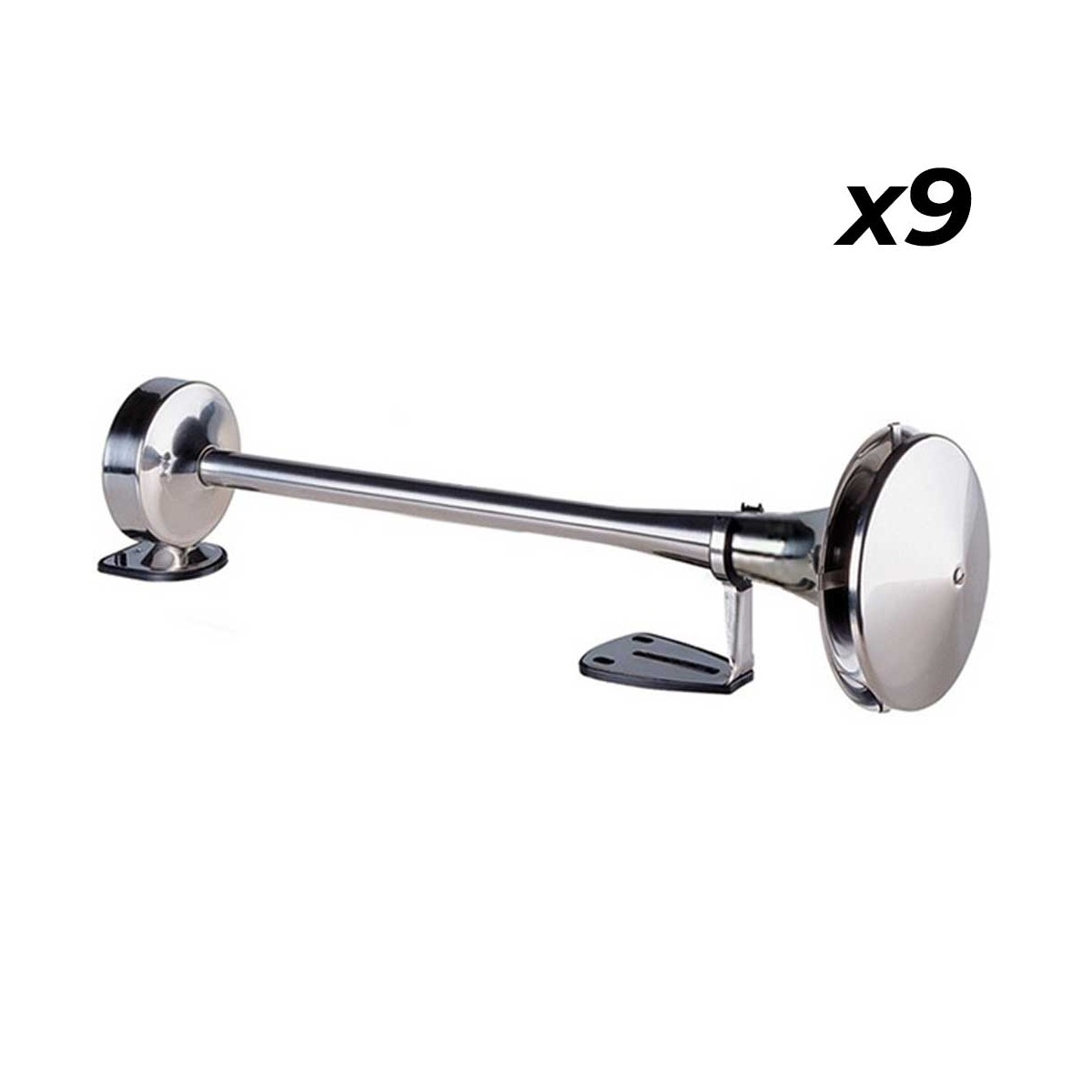 Lot de 9 Trompe Inox PL 528mm