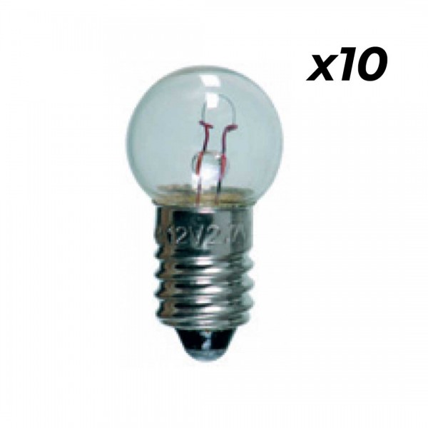 Paquete de 10 lámparas E10 esféricas 12V 6W - N°1 - comptoirnautique.com