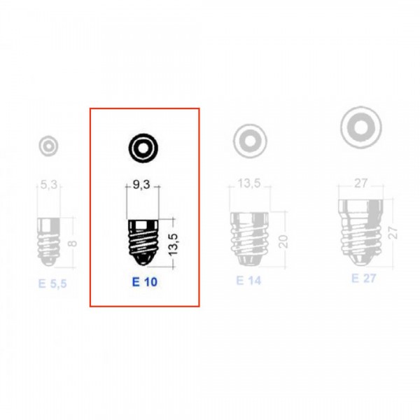 Conjunto de 10 lâmpadas esféricas E10 12V 6W - N°2 - comptoirnautique.com