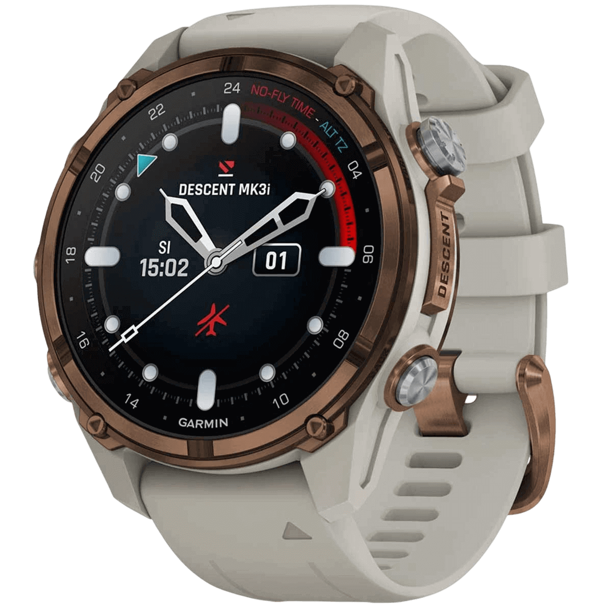 Montre de plongée Garmin Descent Mk3i - bronze/lin - montre connectée GPS