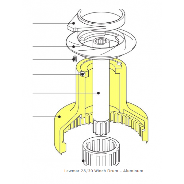 Poupée en aluminium gris pour winch ocean 30ST - N°1 - comptoirnautique.com