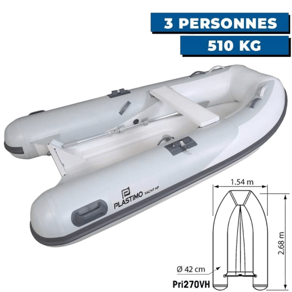 Annexe gonflable Yacht HP - Hypalon + simple coque polyester - Pri270VH - N°3 - comptoirnautique.com
