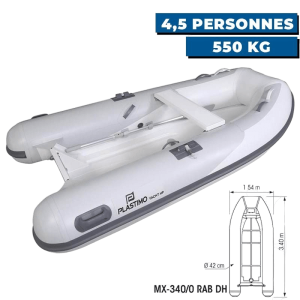 Bote insuflável Yacht HP - Hypalon + casco duplo em alumínio - N°5 - comptoirnautique.com
