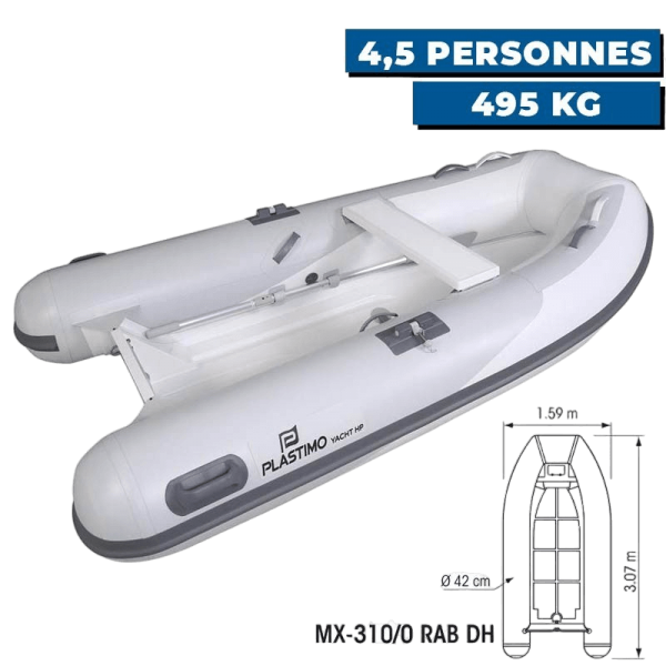 Bote insuflável Yacht HP - Hypalon + casco duplo em alumínio - N°4 - comptoirnautique.com