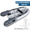 Inflatable dinghy YACHT PVC + single aluminum hull - N°2 - comptoirnautique.com