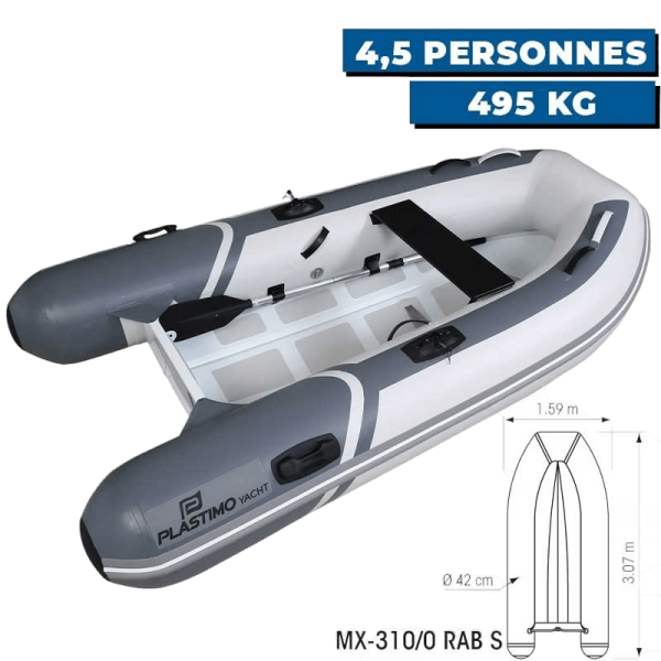 Bote insuflável YACHT PVC + casco simples de alumínio - N°4 - comptoirnautique.com