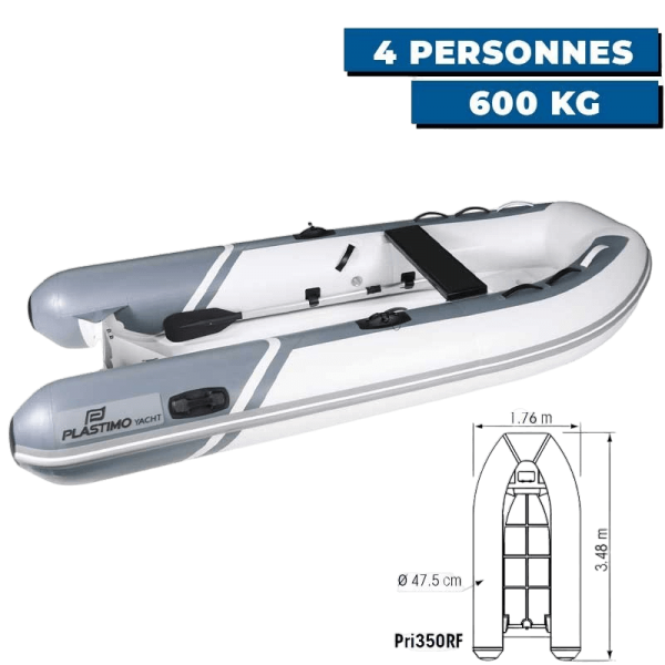Annexe gonflable Yacht - PVC + coque double polyester - 4 pers/600 kg - Pri350RF - N°4 - comptoirnautique.com