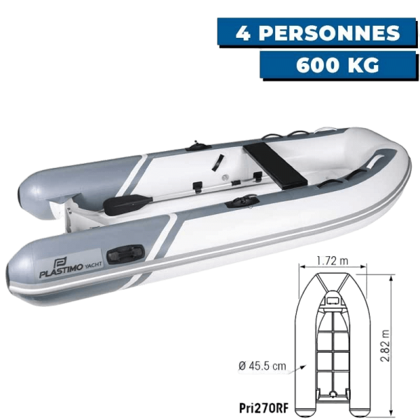 Annexe gonflable Yacht - PVC + coque double polyester - 4 pers/600 kg - Pri270RF - N°2 - comptoirnautique.com