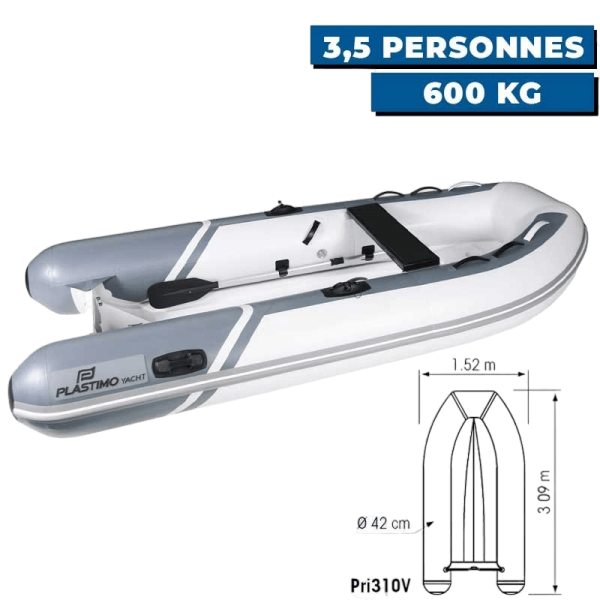Embarcación neumática YACHT Casco de PVC + poliéster simple - N°4 - comptoirnautique.com