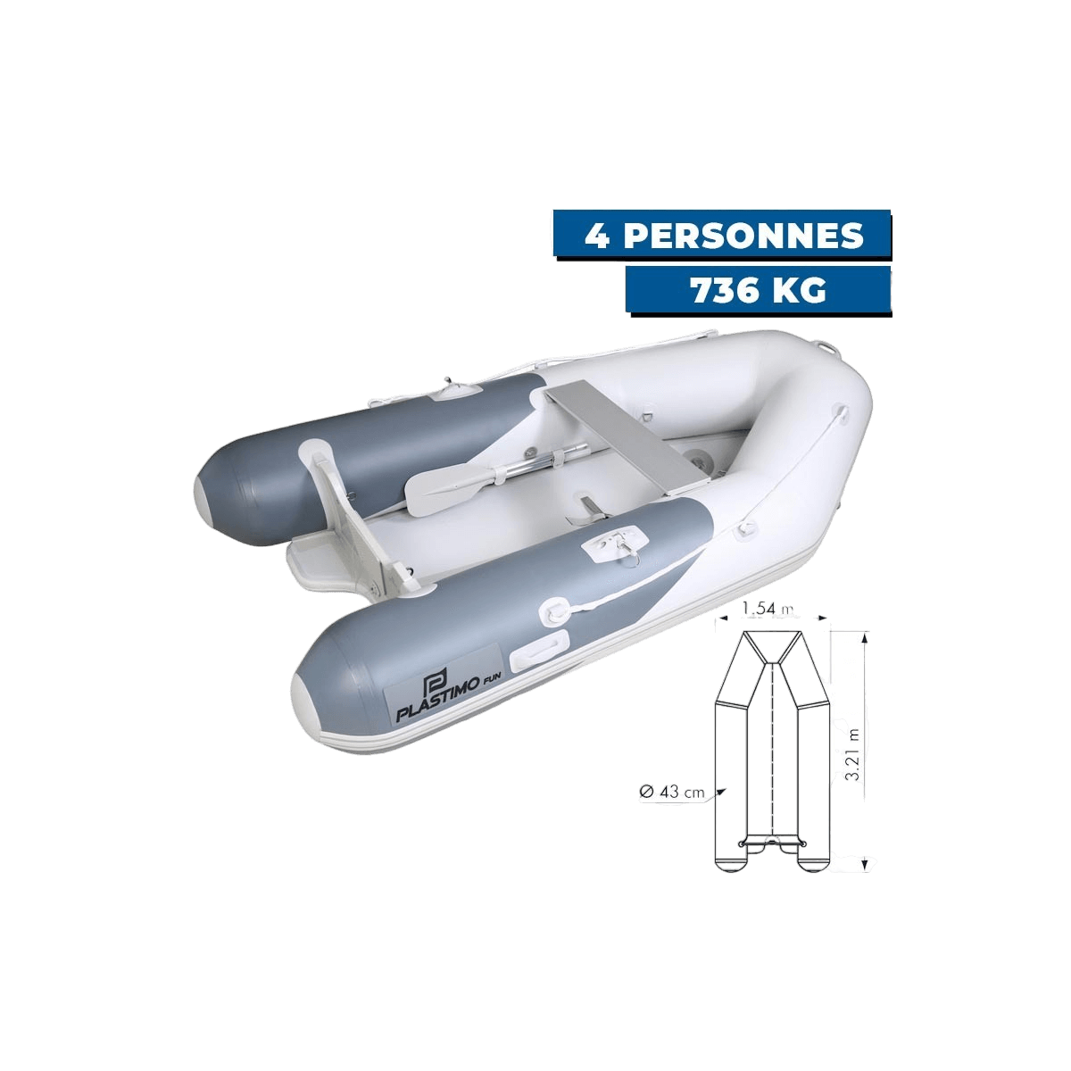 Annexe gonflable bateau FUN - Pi320VB - 4 personnes