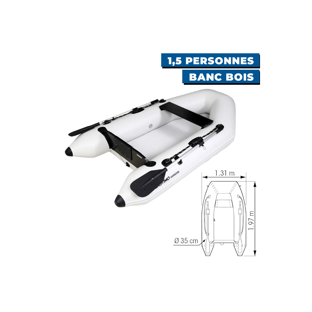 Plastimo - Annexe bateau plancher gonflable - Horizon - 1,5 personne