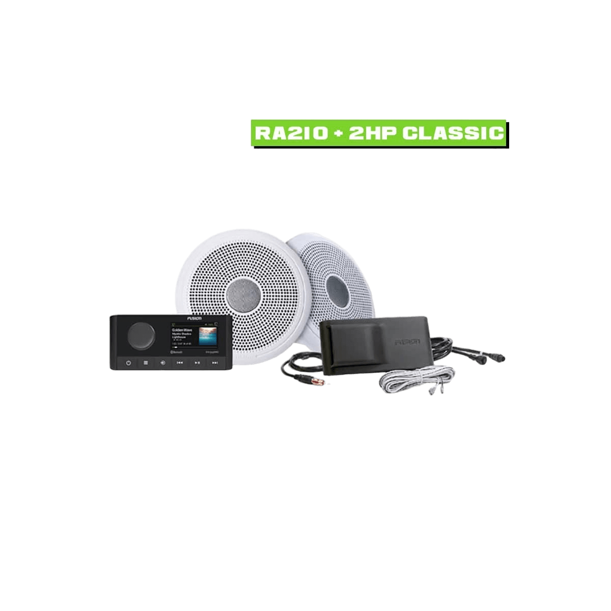 Pack Radio marine RA210 + 2 haut-parleurs 200W Classic