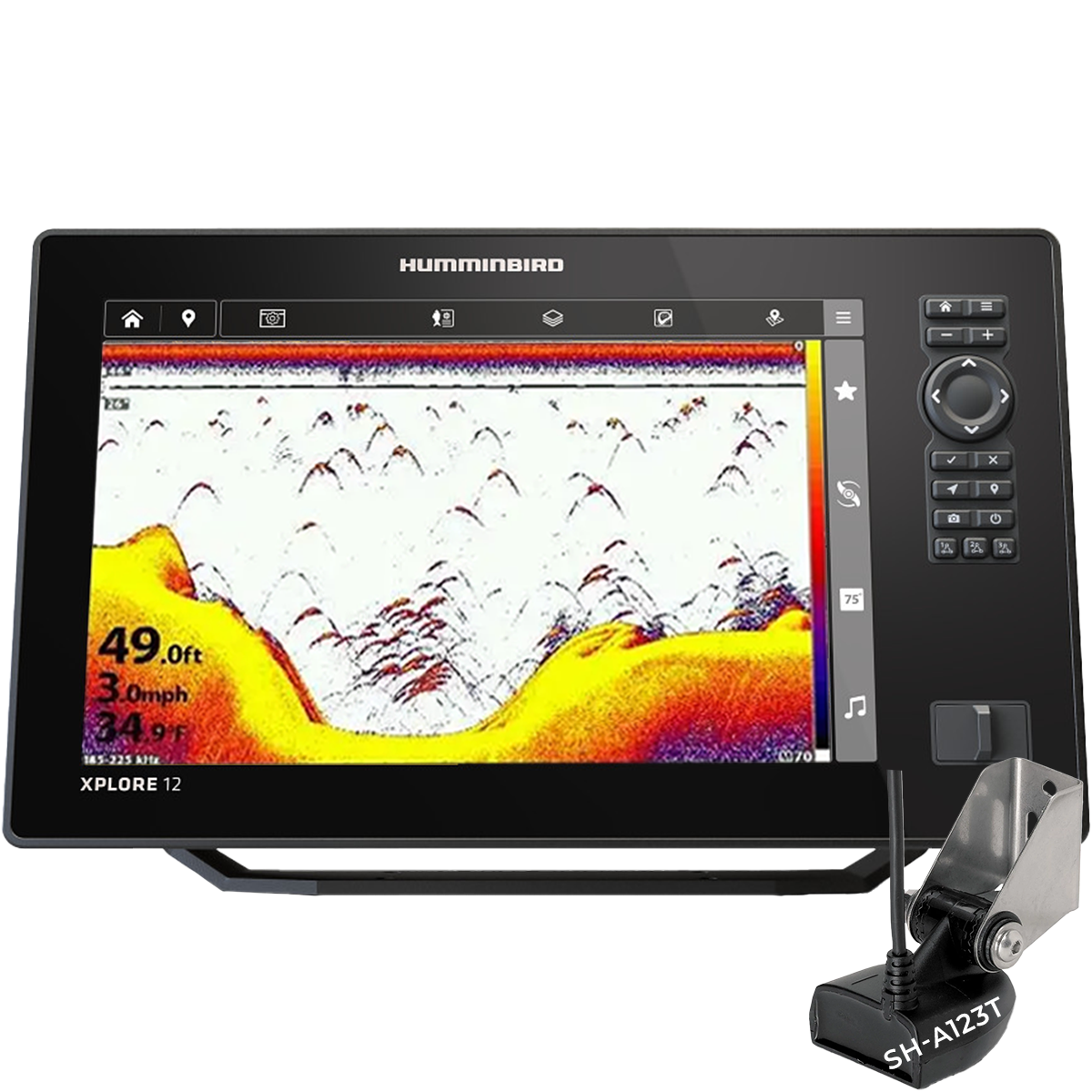 XPLORE12-DSTA - Humminbird Xplore 12 CHIRP 2D avec sonde tableau arrière SH-A123T