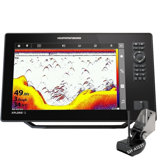 XPLORE12-DSTA - Humminbird Xplore 12 CHIRP 2D avec sonde tableau arrière SH-A123T - N°2 - comptoirnautique.com