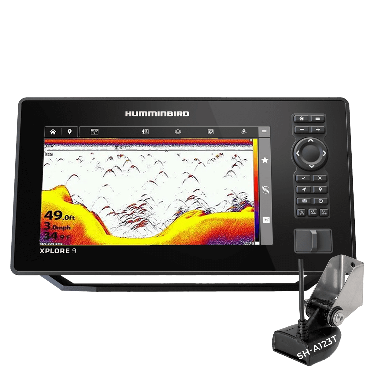 XPLORE9-DSTA - Humminbird Xplore 9 CHIRP 2D avec sonde tableau arrière SH-A123T