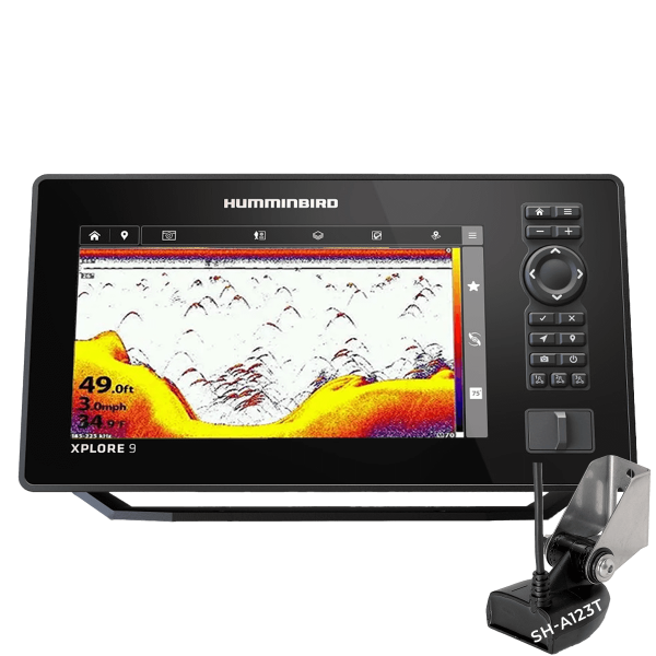 XPLORE9-DSTA - Humminbird Xplore 9 CHIRP 2D avec sonde tableau arrière SH-A123T - N°2 - comptoirnautique.com