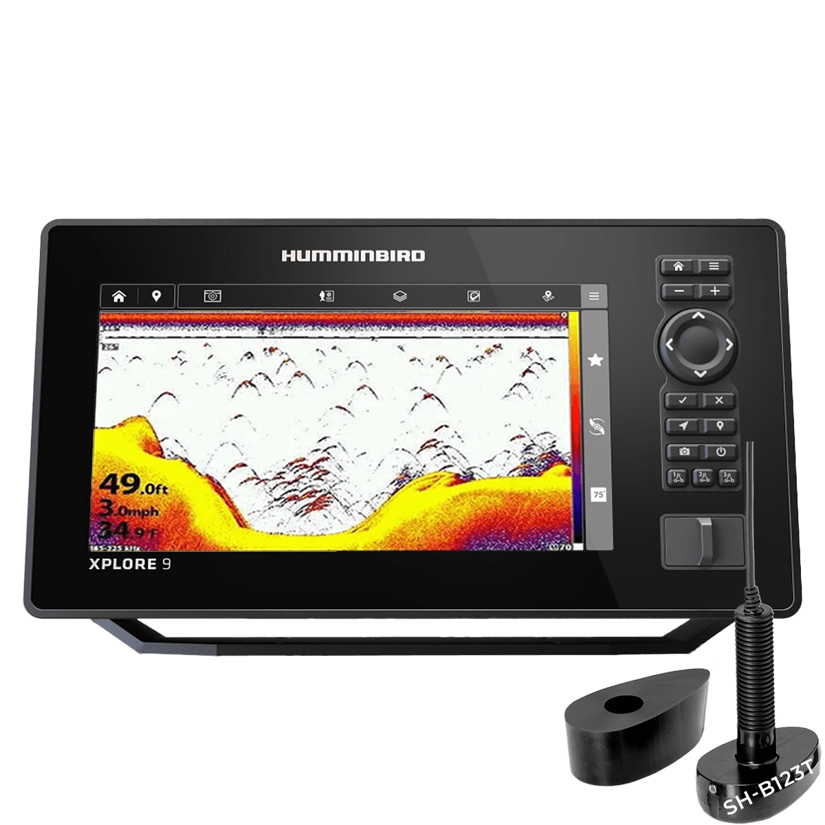 XPLORE9-DSTP - Humminbird Xplore 9 CHIRP 2D avec sonde tableau arrière SH-B123T