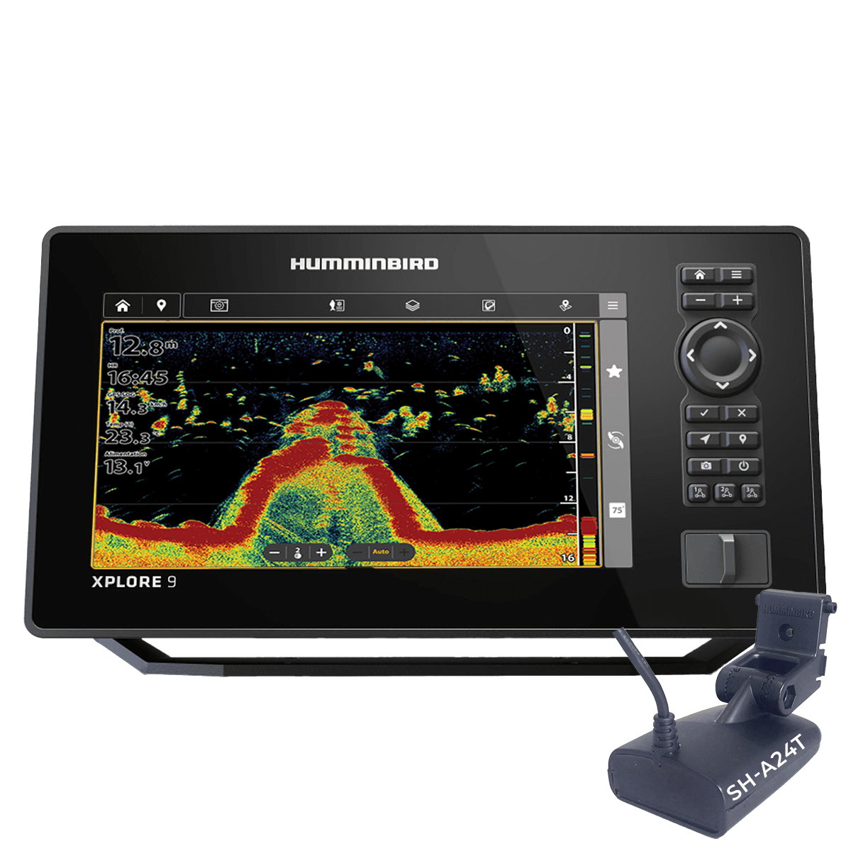 XPLORE9-XDTA - Humminbird Xplore 9 CHIRP 2D avec sonde tableau arrière SH-A24T