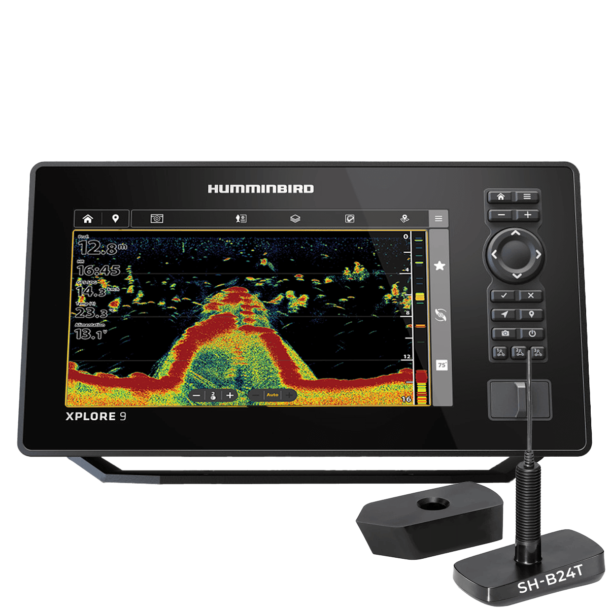 XPLORE9-XDTP - Humminbird Xplore 9 CHIRP 2D avec sonde tableau arrière SH-B24T