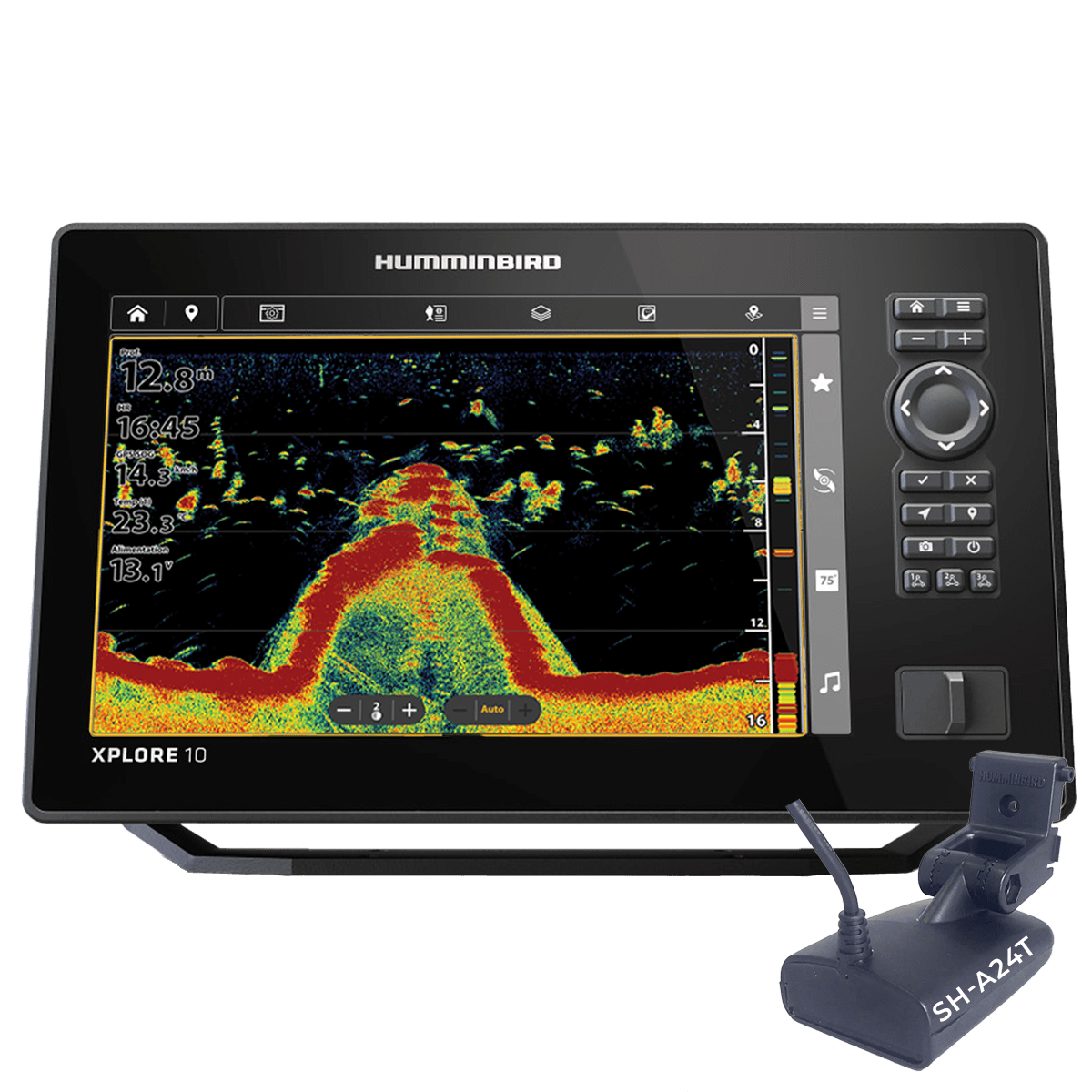 XPLORE10-XDTA - Humminbird Xplore 10 CHIRP XD avec sonde tableau arrière SH-A24T