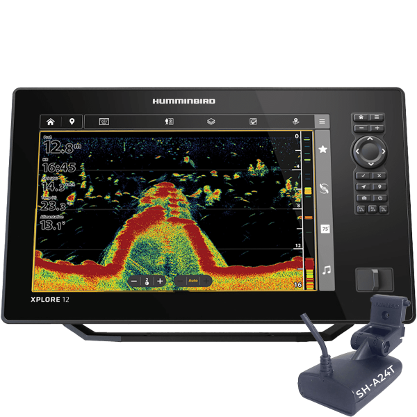 XPLORE12-XDTA - Humminbird Xplore 12 CHIRP XD avec sonde tableau arrière SH-A24T - N°2 - comptoirnautique.com
