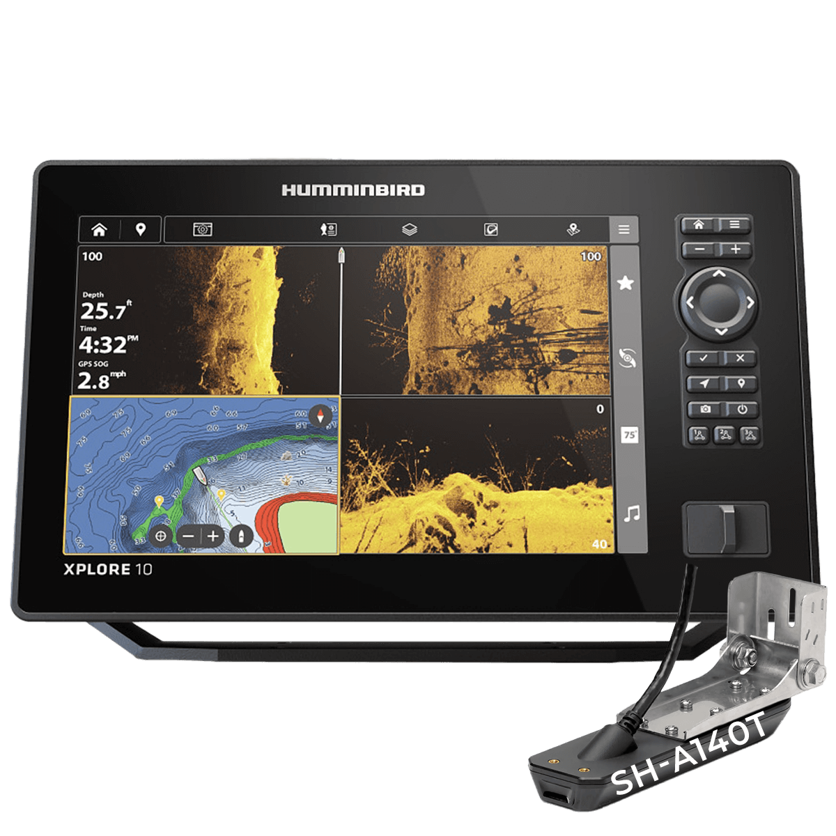 XPLORE10-MSI+TA - Humminbird Xplore 10 MEGA SI+ avec sonde tableau arrière SH-A140T