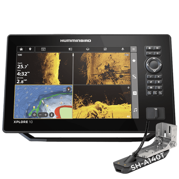 XPLORE10-MSI+TA - Humminbird Xplore 10 MEGA SI+ avec sonde tableau arrière SH-A140T - N°2 - comptoirnautique.com