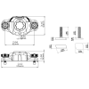 Dimensions de la base Railblaza StarPort 90° pour guides et rails - N°2 - comptoirnautique.com