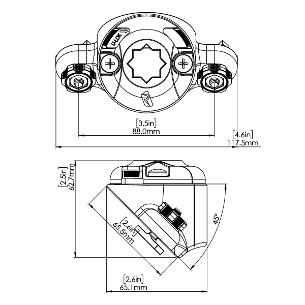 Base StarPort para guías y raíles a 45 - N°3 - comptoirnautique.com