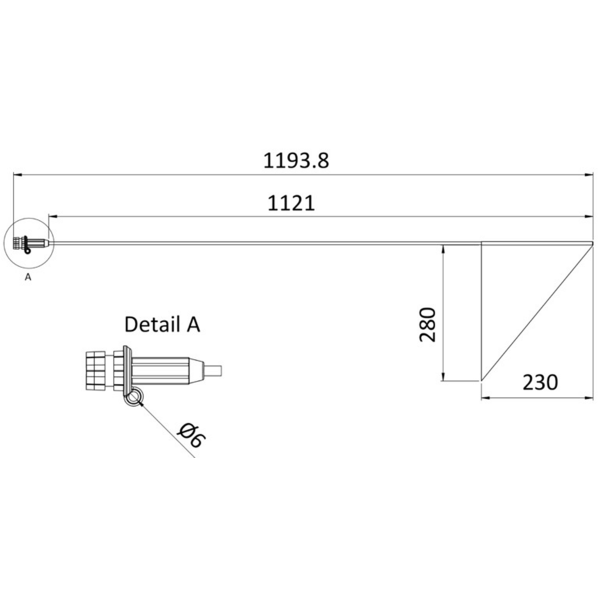 Dimensions du drapeau de signalisation Railblaza StarPort - N°3 - comptoirnautique.com