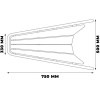 Delphinière simple teck 750 mm - N°2 - comptoirnautique.com