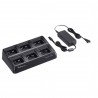 6-station charger supplied + power supply and adapters