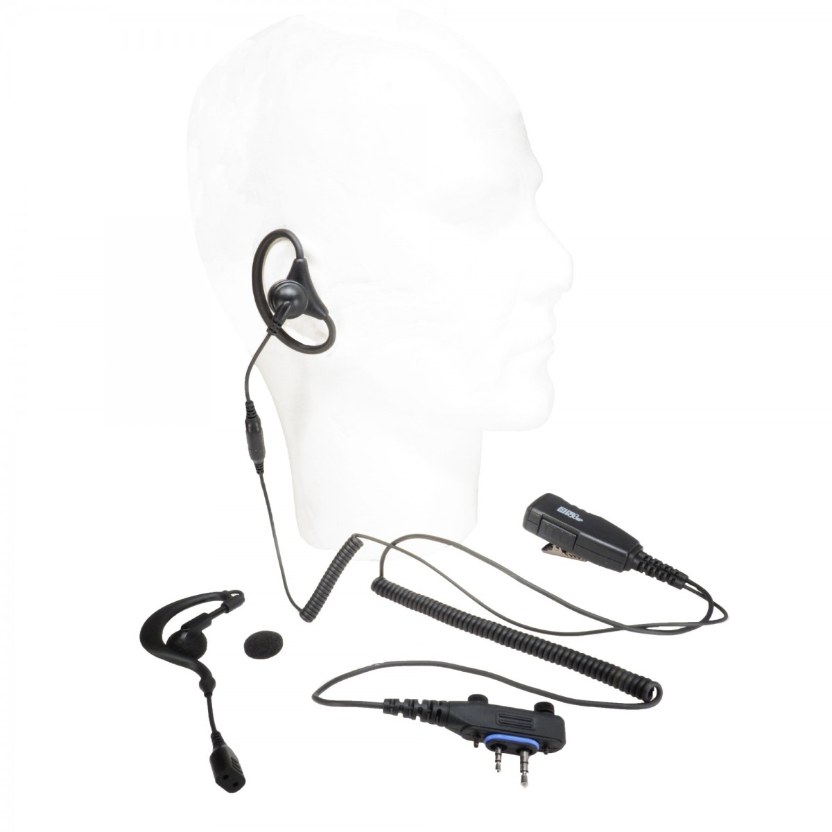 Microphone cravate PTT et oreillette contour d'oreille