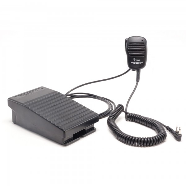 Microphone haut-parleur compact  PTT actionnable par pédale au pied, câble 1,60M - N°1 - comptoirnautique.com