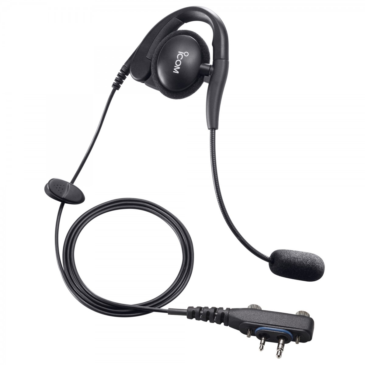 Casque oreillette contour d'oreille avec micro flexible, double jack vissée