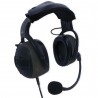 Earmuff with flexible microphone and PTT, general aviation double jack socket