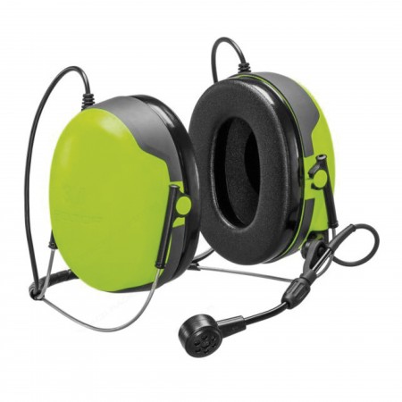 Casque antibruit serre-nuque haute atténuation, bouton PTT intégré, 6 broches