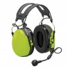 Earmuff-high attenuation headset, integrated PTT button