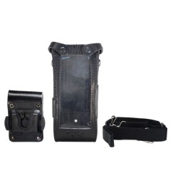 Housse cuir avec clip pivot et passant ceinture