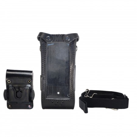 Housse cuir avec clip pivot et passant ceinture