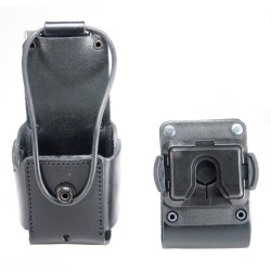 Housse cuir avec clip pivot passant ceinture standard sans bandoulière
