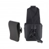 Universal leather case with pivot clip and belt loop with snap fastener