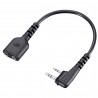 Cable adaptador de toma doble hembra clásica a toma doble macho estanca, acodado